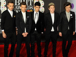 One Direction arriving for the 2013 Brit Awards at the O2 Arena, London