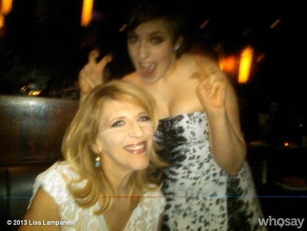 Lisa Lampanelli and Lena Dunham at the WGA Awards