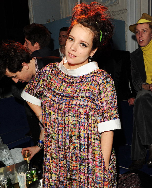 Lily Allen attends the Warner Music Group Post BRIT Party In Association With Samsung at The Savoy Hotel on February 20, 2013 in London, England
