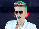 Justin Bieber performing during his 'Believe Tour' at the Manchester Arena.