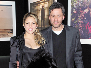 Shakira and photographer Jaume de Laiguana at an exhibtion opening for his retrospective work from 1997-2012 at the Palau Robert

