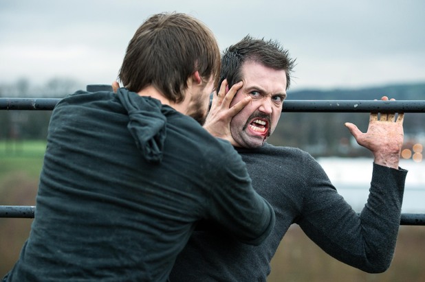 Brendan and Walker fight in Hollyoaks