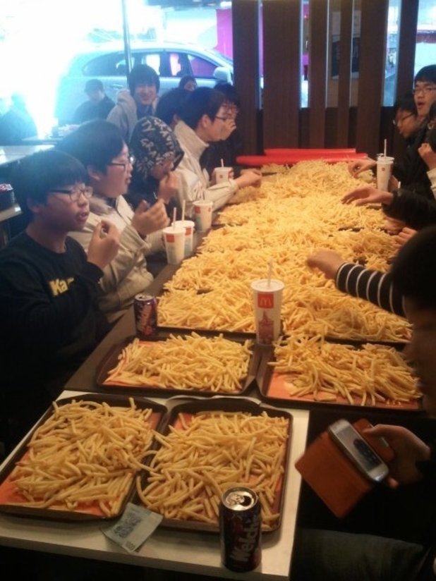 McDonald's french fries party in Korea