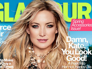 Kate Hudson on the cover of Glamour's April issue.