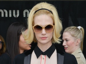 January Jones, Miu Miu, Paris Fashion Week 2013