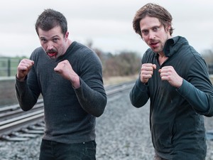 Brendan and Emmett get into character.