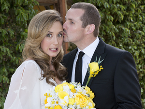 Ryan Moloney and Eve Morey pose for their promotional shots.