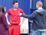 8082: Gary can't contain himself and picks a fight with Ryan in the street - suspecting Katy and Ryan of having an affair