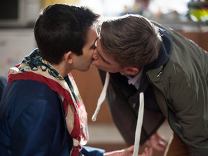 Ste and George kiss.
