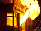 The Rovers Return goes up in flames on 'Coronation Street'