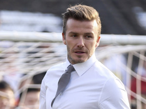 David Beckham, Beijing, junior football promotional with students at No.2 High school
