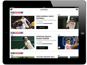 iPad showing Sky Sports on NOW TV