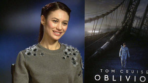 Olga Kurylenko and Joseph Kosinski 'Oblivion'