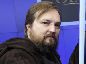 BioWare co-founders Dr. Greg Zeschuk, Dr. Ray Muzyka and Electronic Arts President of Studios Frank Gibeau pose inside the Nasdaq Marketsite before ringing the opening bell to celebrate the launch of Star Wars: The Old Republic