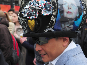 supporters, Margaret Thatcher, funeral, St Paul's Cathedral 