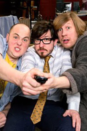 Three-man comedy act Pappy's in BBC Three sitcom 'Badults'.