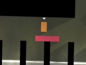 A screenshot of Mike Bithell's 'Thomas Was Alone'