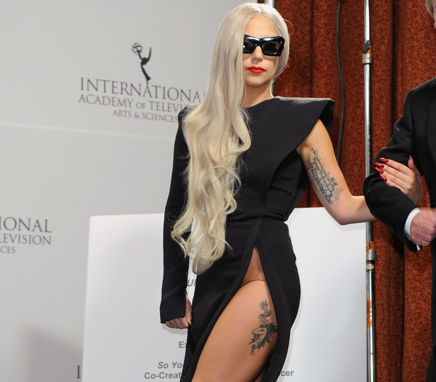 Lady GaGa, daring dress, couture Stephane Rolland gown, Emmy Awards 2011