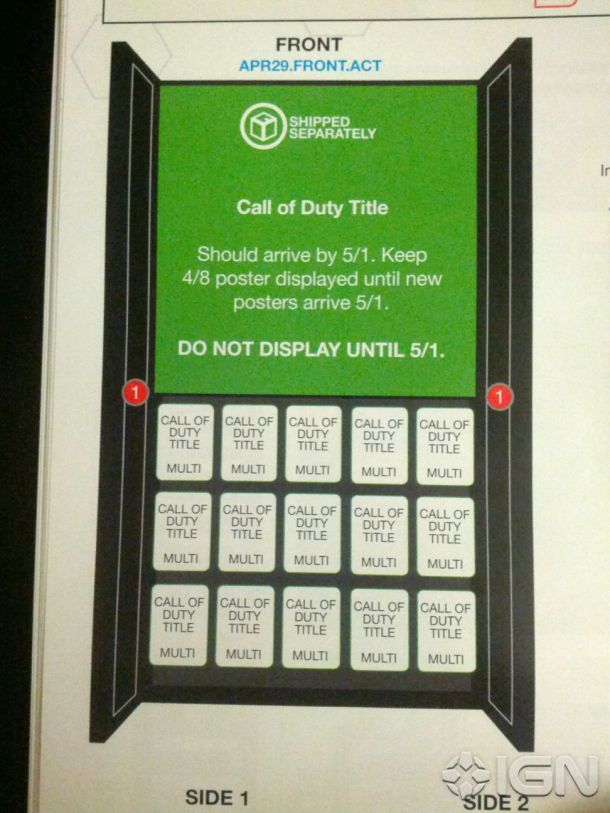 Alleged leaked display blueprint for new Call of Duty
