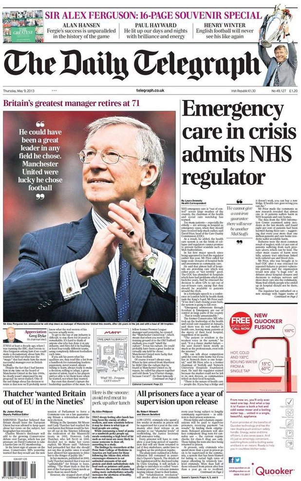 Daily Telegraph Front Page 25th of June 2020 - Tomorrows 