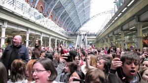 Les Misérables 'Do You Hear the People Sing' at London's St Pancras Station