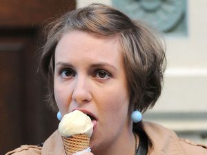 Lena Dunham, Girls, ice cream, set, New York