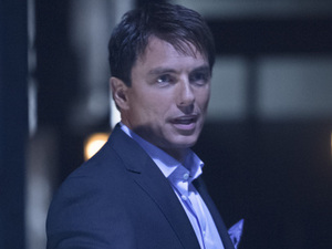 John Barrowman as Malcolm Merlyn in Arrow S01E23: 'Sacrifice'