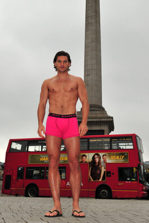 Launch of Debenhams 'Think Pink' breast cancer initiative, Trafalgar Square, London, Jay Conroy, Jeff Banks