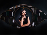 The 'Big Brother: Secrets & Lies' eye with host Emma Willis