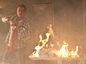 Darren puts out the fire