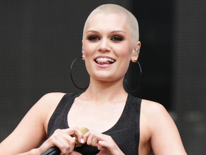 Jesse J performing at the Chime for Change Live concert held at Twickenham Stadium, London.