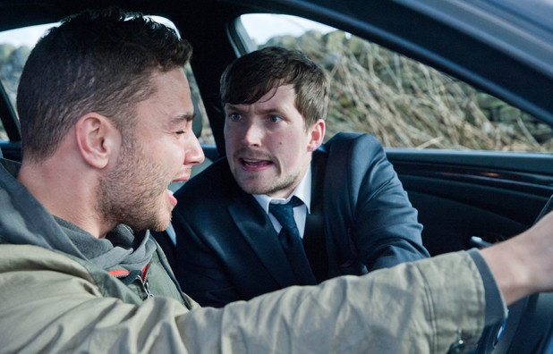 Adam and Robbie panic over the accident