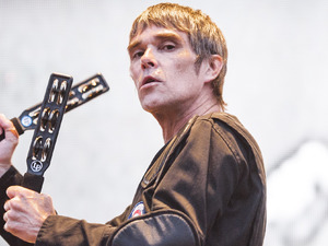 Ian Brown of the Stone Roses performs live on stage at Finsbury Park, London