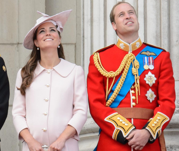 (L4 available) Duchess of Cambridge, Prince William, trooping colour, Horse Guards Parade, Alexander McQueen, The Queen