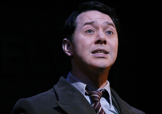 British actor Reece Shearsmith who plays 'Gilbert' performs a scene from Cameron Makintosh's new musical comedy Betty Blue Eyes