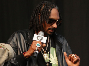Snoop Dogg performing on the Main Stage at the Yahoo! Wireless Festival, at the Queen Elizabeth Olympic Park in east London.