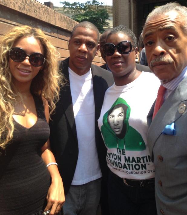 Beyonce and Jay Z with Sybrina Fulton and Rev Al