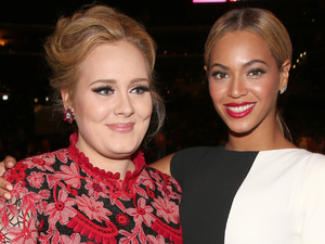 Singers Adele and Beyonce attends the 55th Annual GRAMMY Awards at STAPLES Center on February 10, 2013 in Los Angeles, California