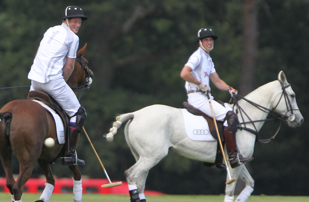 Prince William and Prince Harry at the Audi Polo Challenge
