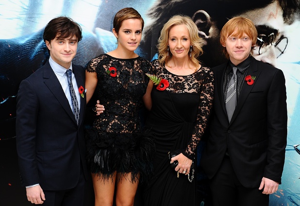Daniel Radcliffe, Emma Watson, JK Rowling and Rupert Grint arriving for the World Premiere of Harry Potter and The Deathly Hallows : Part One, at the Odeon West End, Leicester Square, London.