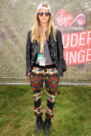 Cara Delevingne in the Virgin Media Louder Lounge