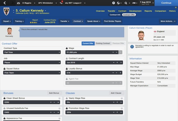 New Contract Clauses in Football Manager 2014
