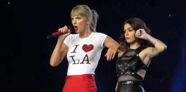 Taylor Swift and Cher Lloyd perform 'Want U Back' in LA.