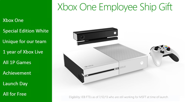 Members of the Xbox One team will reportedly receive an exclusive white console