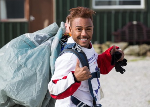 Marcus Collins skydives for charity.