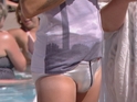Star dons a metallic posing pouch in preview pictures from TOWIE's return.