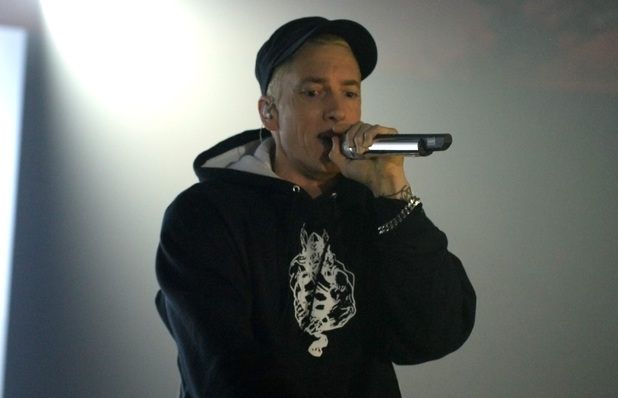Eminem performing at the YouTube Music Awards