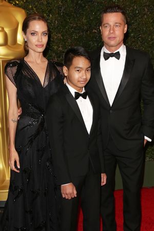 Angelina Jolie, Maddox and Brad Pitt