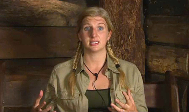 Rebecca Adlington cries in the Bush Telegraph after a discussion about beauty with Amy Willerton