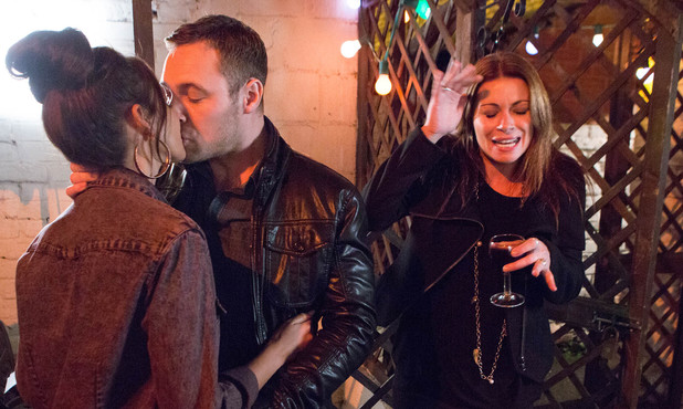 Carla sees Tina and Rob kissing